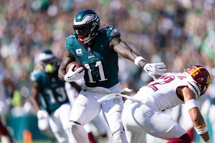 Philadelphia Eagles receiver A.J. Brown is having a special season in 2023. 